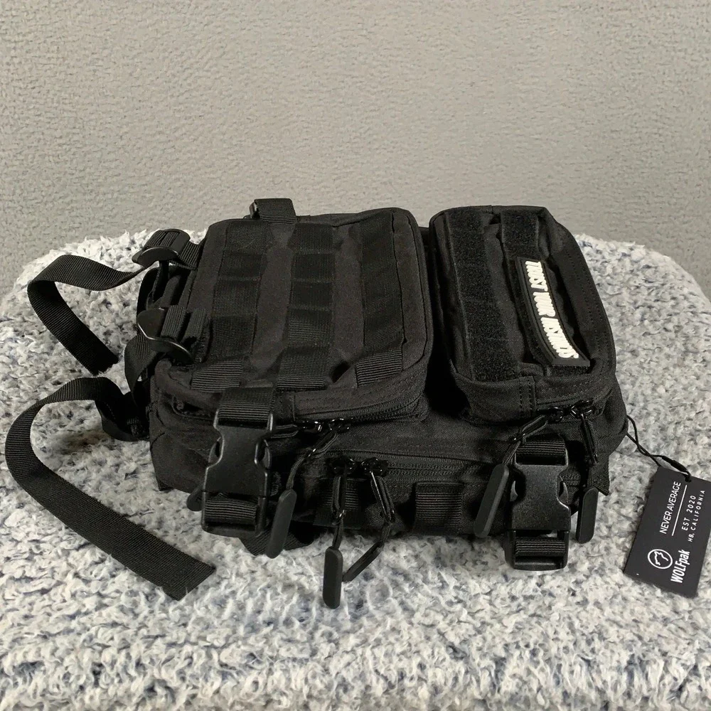 WOLFpak Mini Backpack Unisex OS Black Tactical Gym Bag MOLLE Ruck Pack Rucking